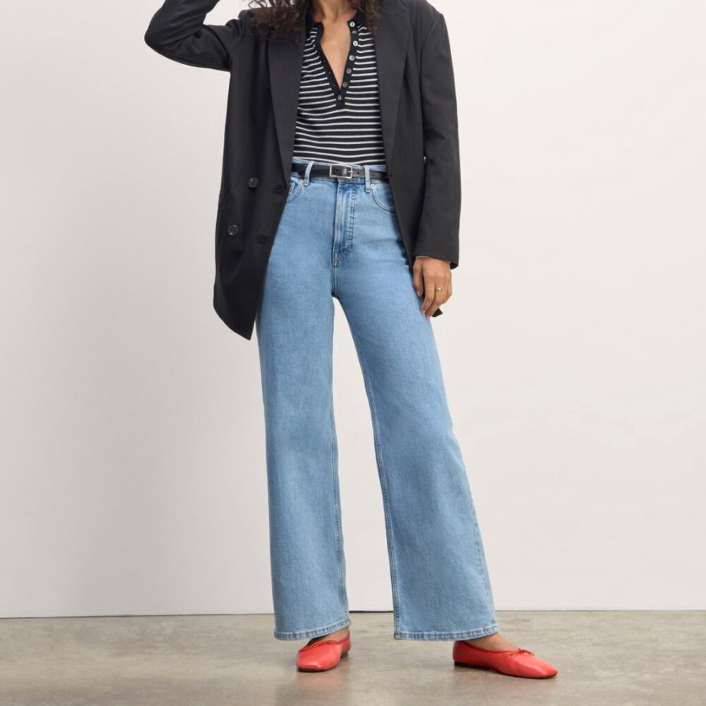 Everlane Way-High Sailor Jean (Size 29, 27.5" Inseam, Color: Shallow Beach)